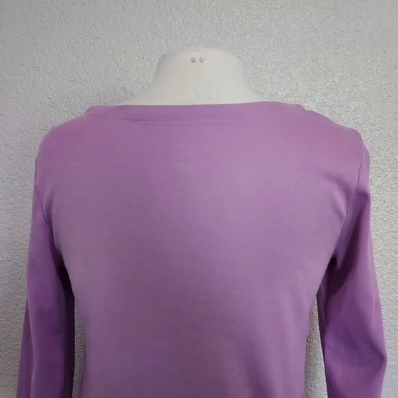 ⭐️5/$20 J. Jill Lavender 3/4 Sleeves Cotton Tee Size XS - Picture 7 of 8